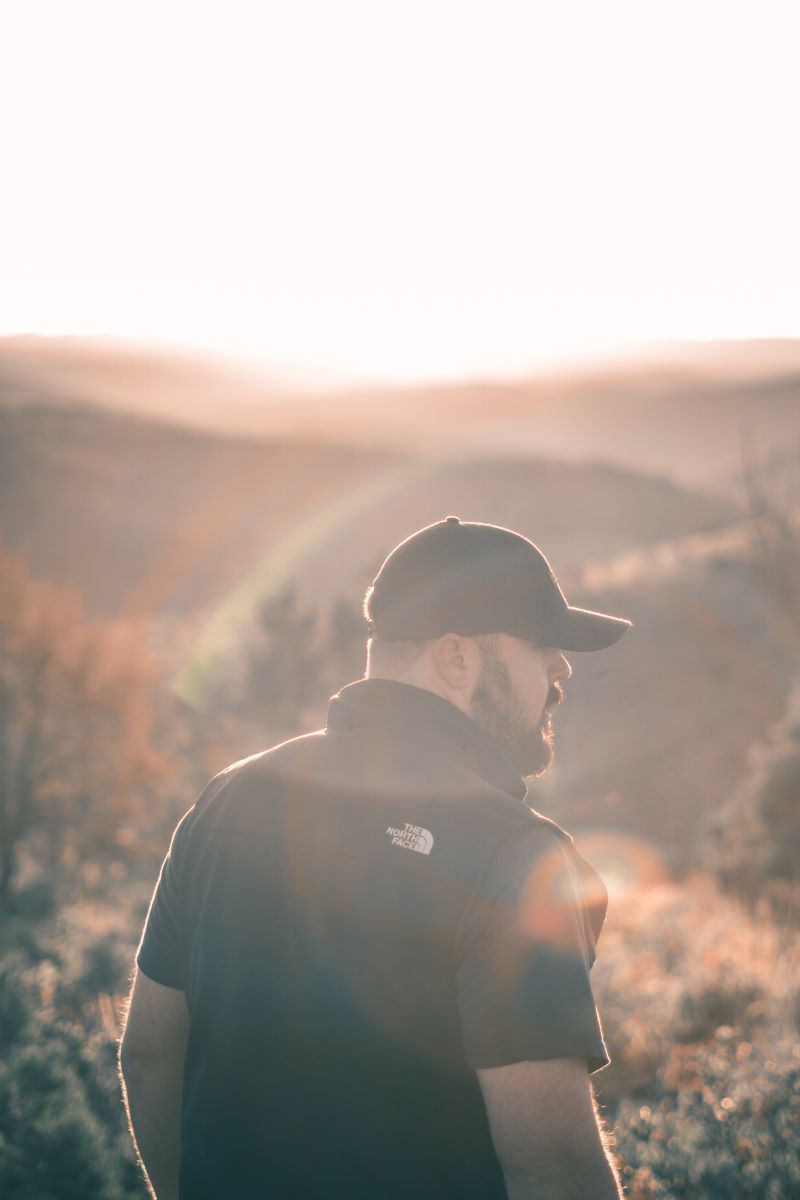 man hiking in ruidoso nm