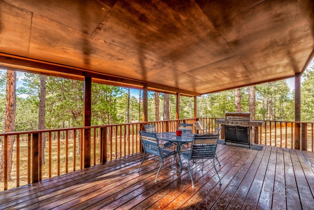 Porch from Ruidoso cabin rental