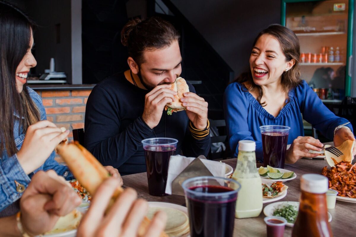 Couple at mexican restaurant