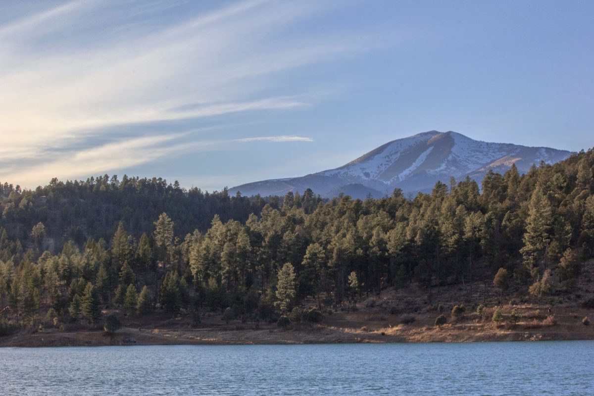 mountain overlooking a lake in Ruidoso nm